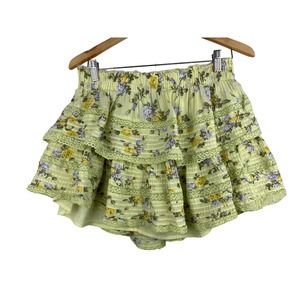 Aerie L Rockin Ruffle Skirt Yellow and Purple